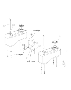 Fuel Tank Assembly Diagram and Parts List for M54-KW 53AB5DBW150-23-HP Cub Cadet Lawn Tractor